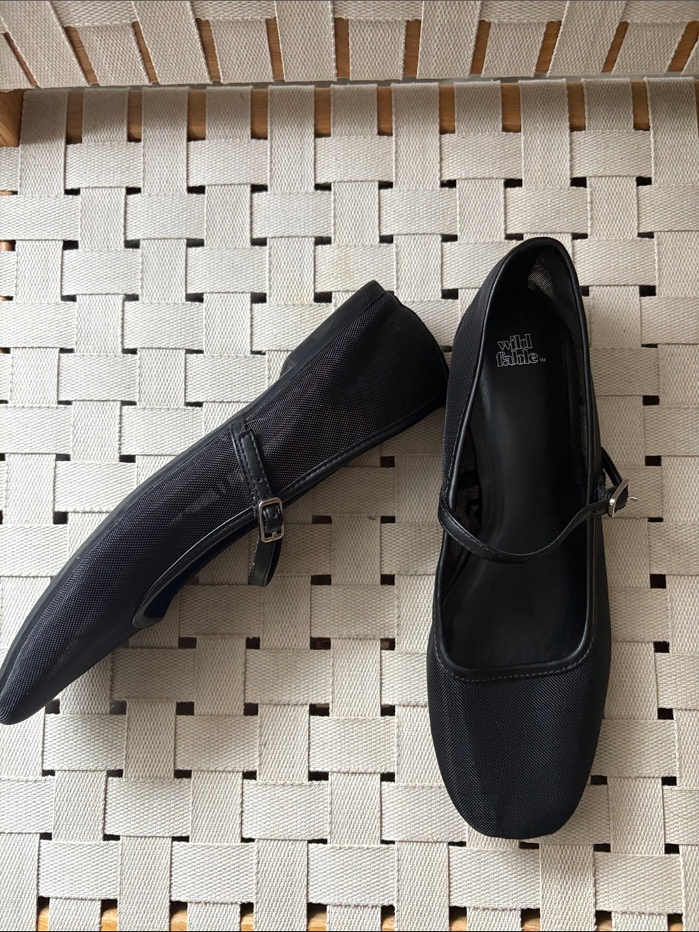 Black Mesh Mary Jane Flats women’s size 7 - Picture 5 of 7